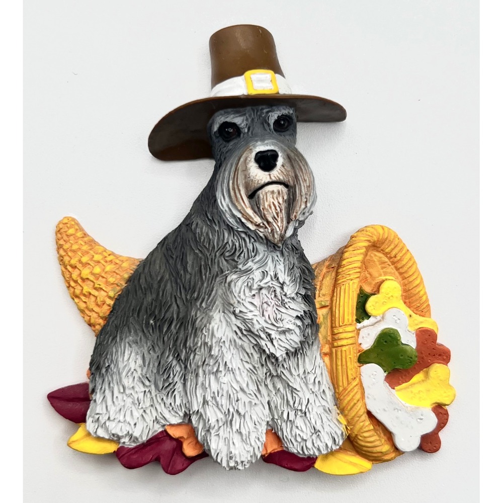 Willabee & Ward Schnauzer Dog Thanksgiving Pilgrim Fall Refrigerator Magnet‎